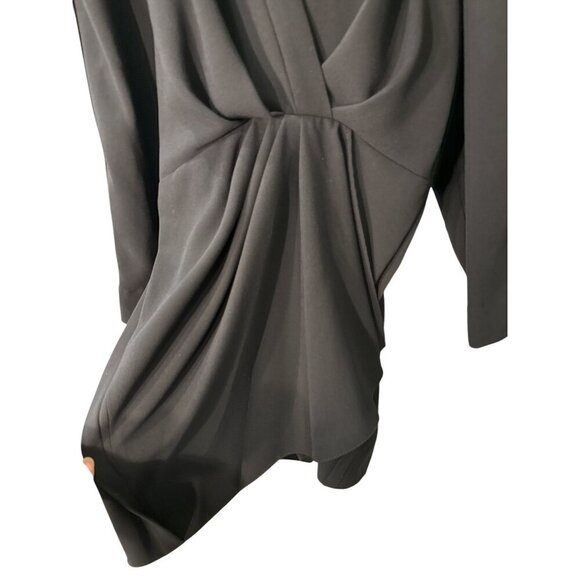 IRO Paris Black Plunging V-Neck Draped Mini Dress Size 40, Pre-Owned,  EUC - Picture 4 of 8